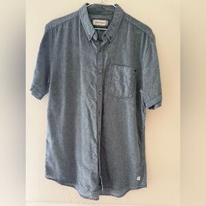 Men's Casual Blue Button-Down Shirt